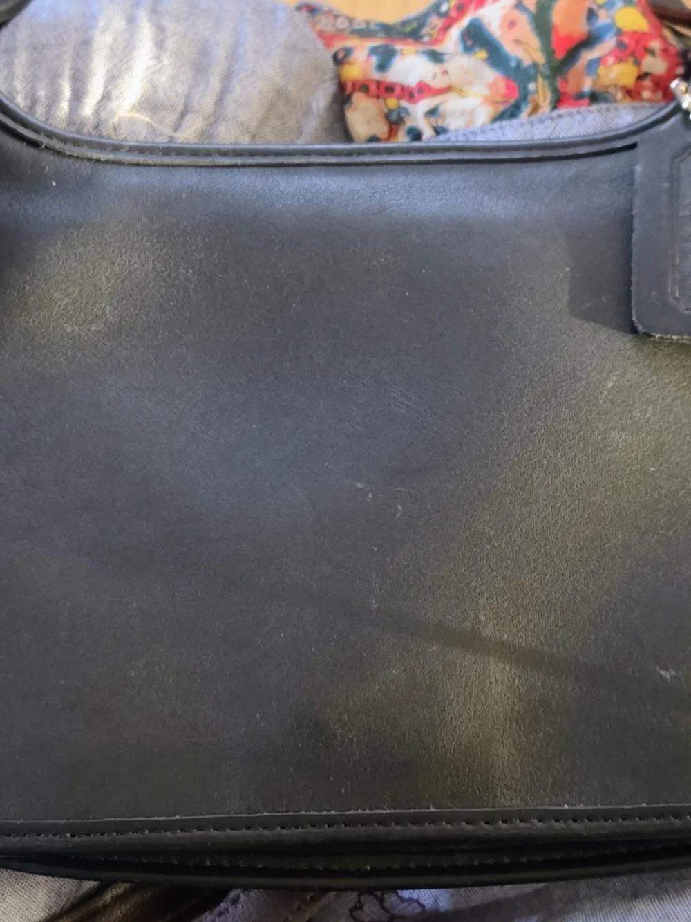 NWOT 1999 Y2K Vintage Coach 9142 Black Leather Hippie Crossbody Bag